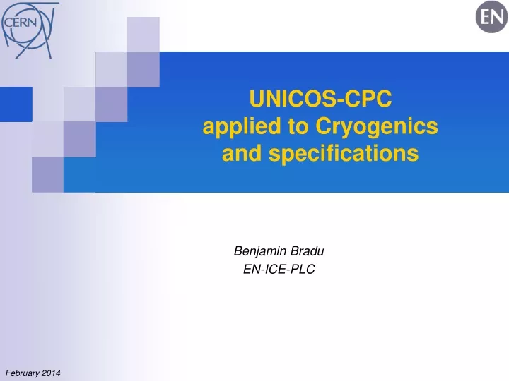 unicos cpc applied to cryogenics and specifications