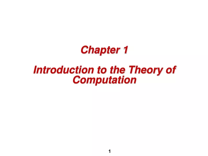chapter 1 introduction to the theory of computation