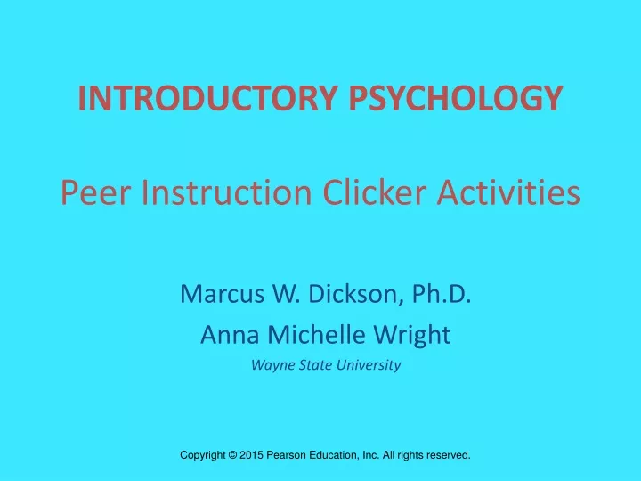 introductory psychology peer instruction clicker activities
