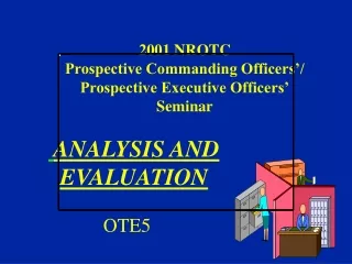 2001 NROTC Prospective Commanding Officers’/ Prospective Executive Officers’ Seminar