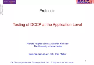 Protocols Testing of DCCP at the Application Level