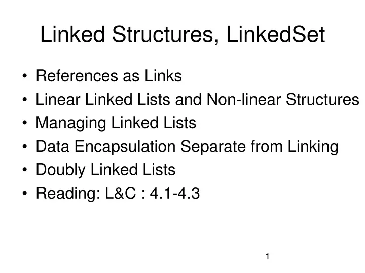 linked structures linkedset