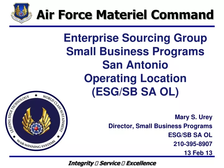 enterprise sourcing group small business programs san antonio operating location esg sb sa ol