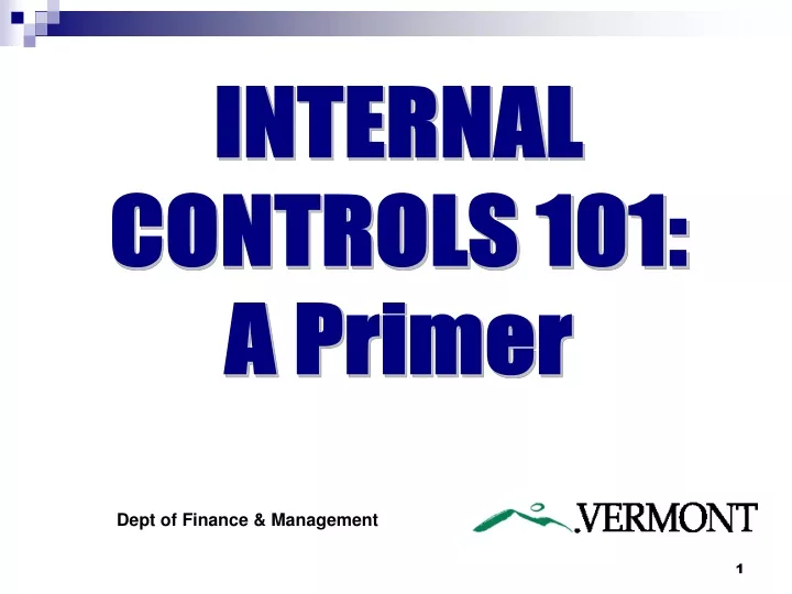 internal controls 101 a primer