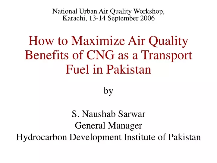 national urban air quality workshop karachi