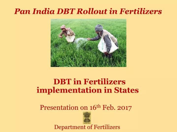 pan india dbt rollout in fertilizers
