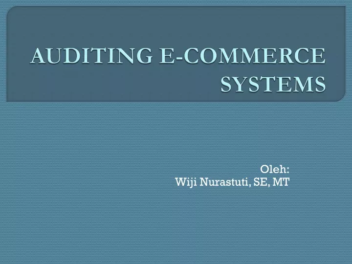 auditing e commerce systems