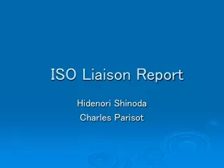 ISO Liaison Report