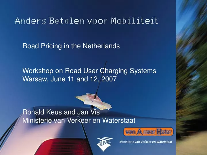 road pricing in the netherlands workshop on road
