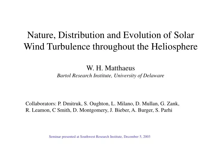 nature distribution and evolution of solar wind