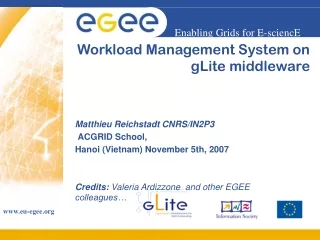 Workload Management System on  gLite middleware