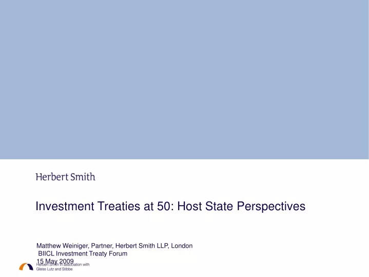 investment treaties at 50 host state perspectives