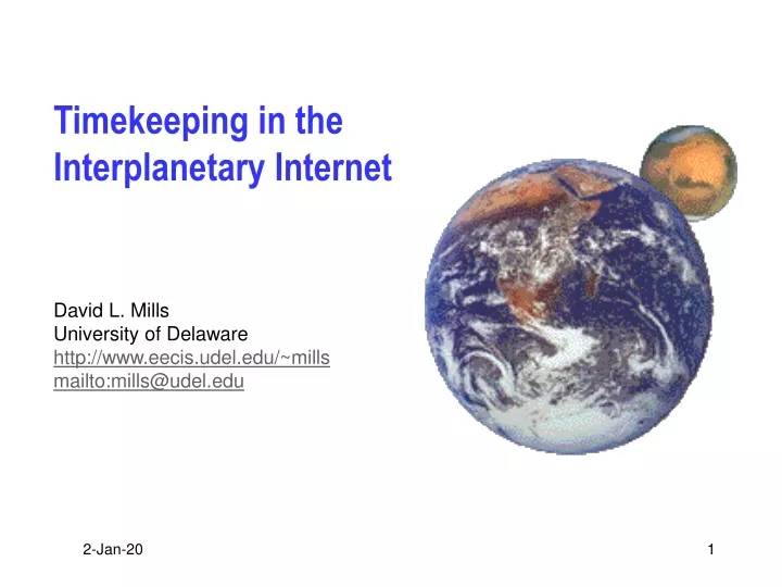 timekeeping in the interplanetary internet