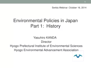 Yasuhiro KANDA    Director    Hyogo  Prefectural Institute of  Environmental Sciences