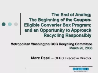 Marc Pearl  –  CERC Executive Director