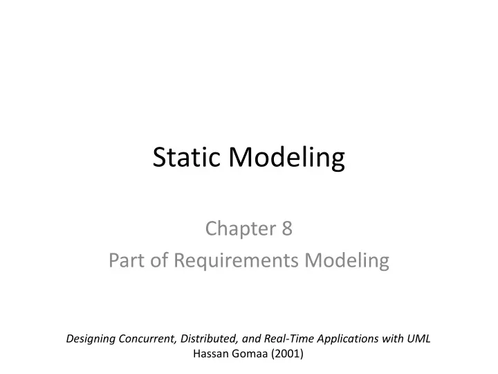 static modeling
