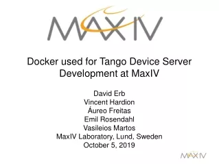 Docker used for Tango Device Server Development at MaxIV