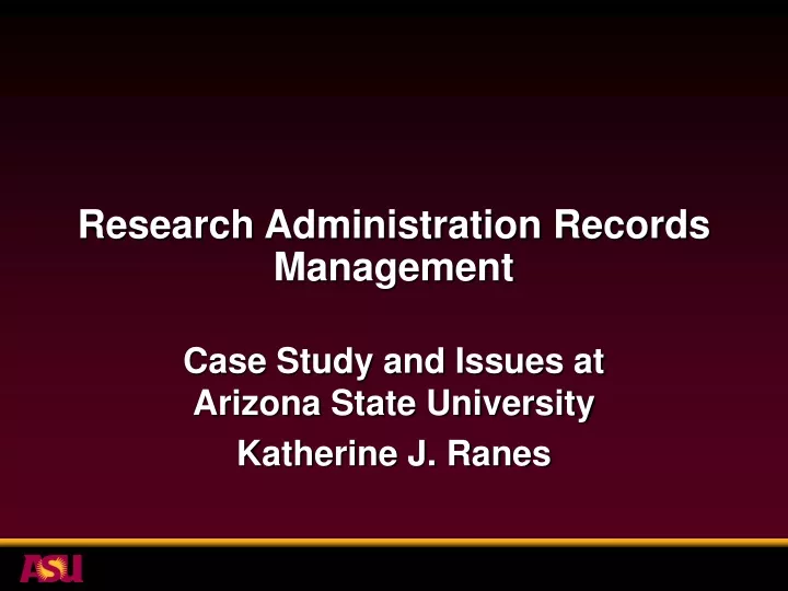 research administration records management