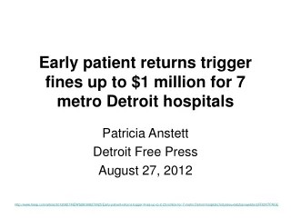 Early patient returns trigger fines up to $1 million for 7 metro Detroit hospitals