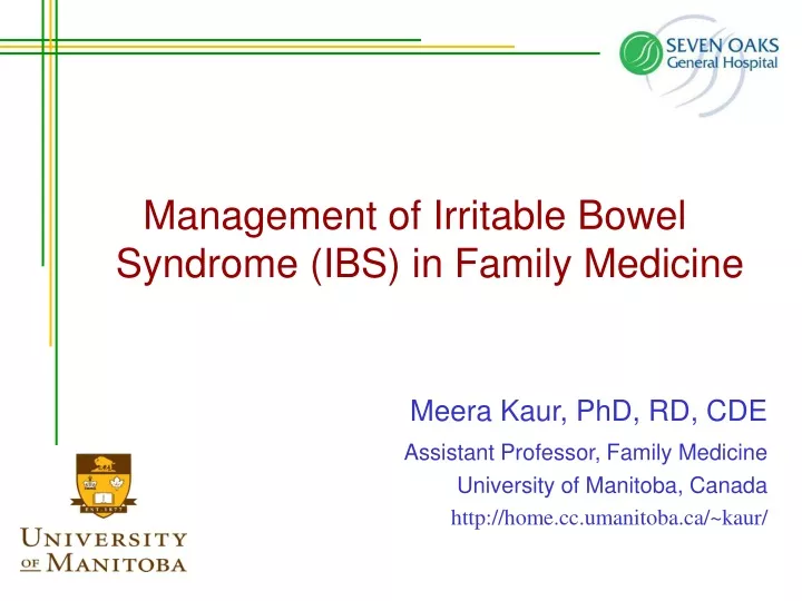 management of irritable bowel syndrome