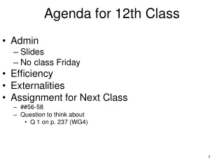 Agenda for 12th Class