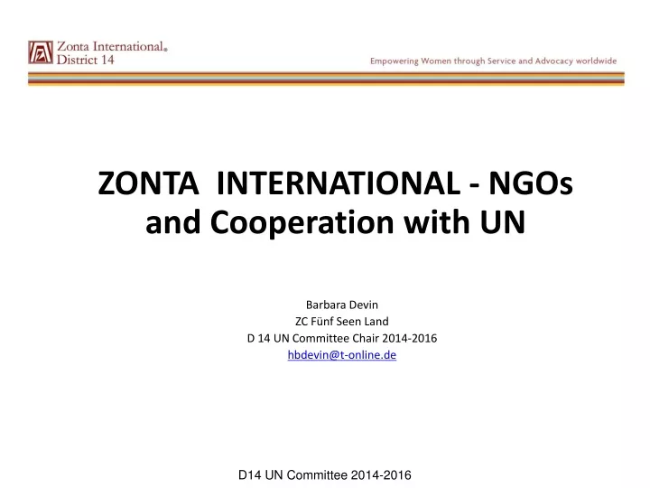zonta international ngos and cooperation with