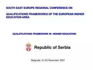 SOUTH EAST EUROPE REGIONAL CONFERENCE ON
