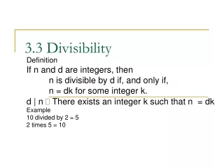 3.3 Divisibility