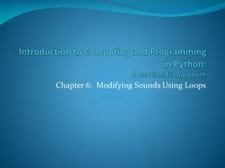 Introduction to Computing and Programming in Python:  A Multimedia Approach