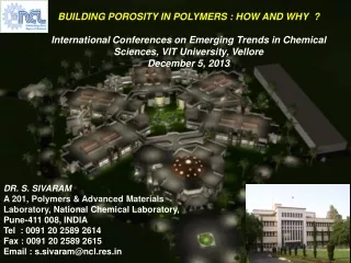 DR. S. SIVARAM A 201, Polymers &amp; Advanced Materials