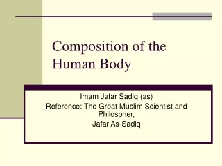 Composition of the Human Body