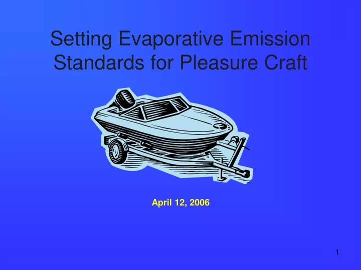 setting evaporative emission standards for pleasure craft
