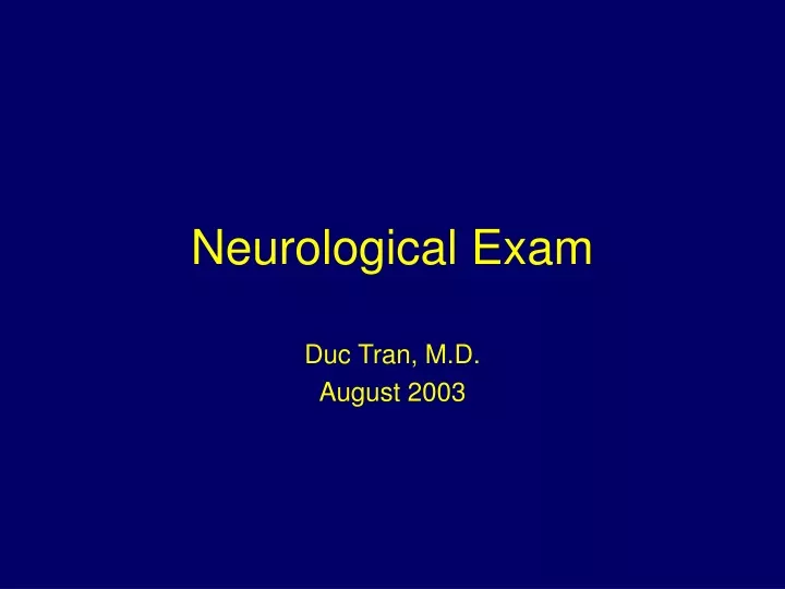 neurological exam