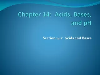 Chapter 14:  Acids, Bases, and pH