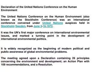 Declaration of the United Nations Conference on the Human Environment
