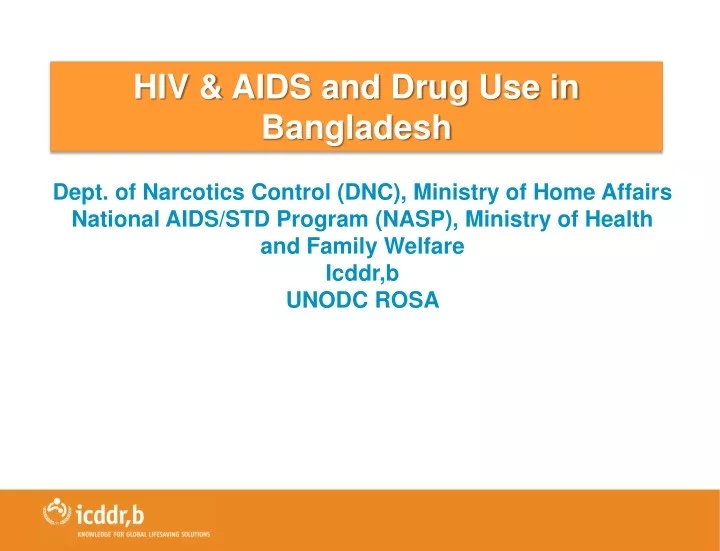 hiv aids and drug use in bangladesh