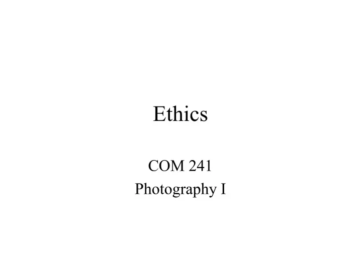 ethics