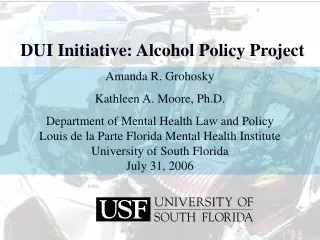DUI Initiative: Alcohol Policy Project