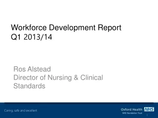 Workforce Development Report Q1  2013/14
