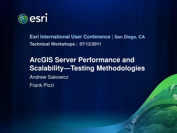 arcgis server performance and scalability testing methodologies