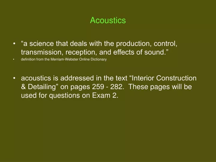 acoustics