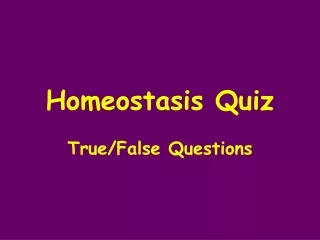 Homeostasis Quiz