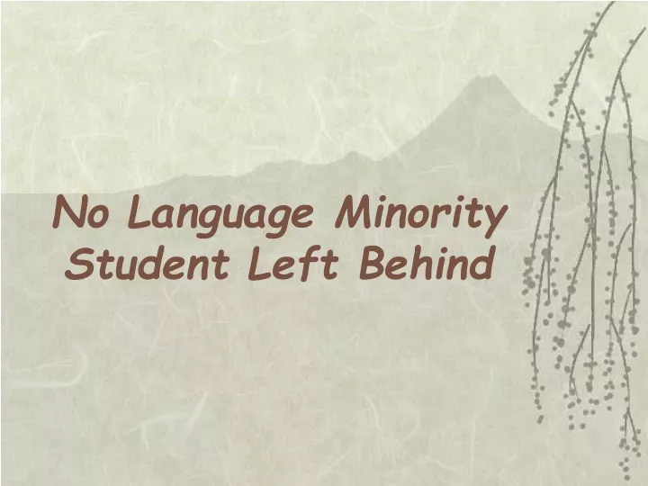 no language minority student left behind