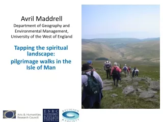 Tapping the spiritual landscape:  pilgrimage walks in the Isle of Man