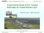 Experimental Study of DLC Coated Electrodes for Pulsed Electron Gun - slide 1