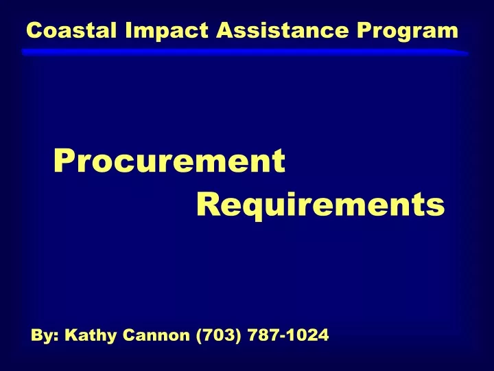 coastal impact assistance program