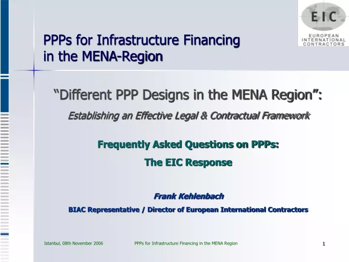 ppps for infrastructure financing in the mena