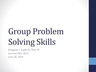 Group Problem Solving Skills