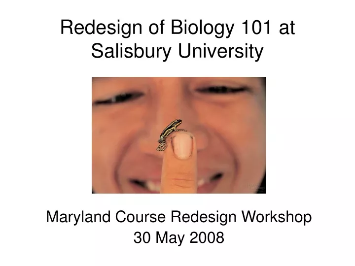 redesign of biology 101 at salisbury university