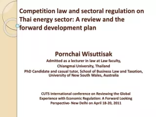 Pornchai Wisuttisak Admitted as a lecturer in law at Law faculty,  Chiangmai  University, Thailand